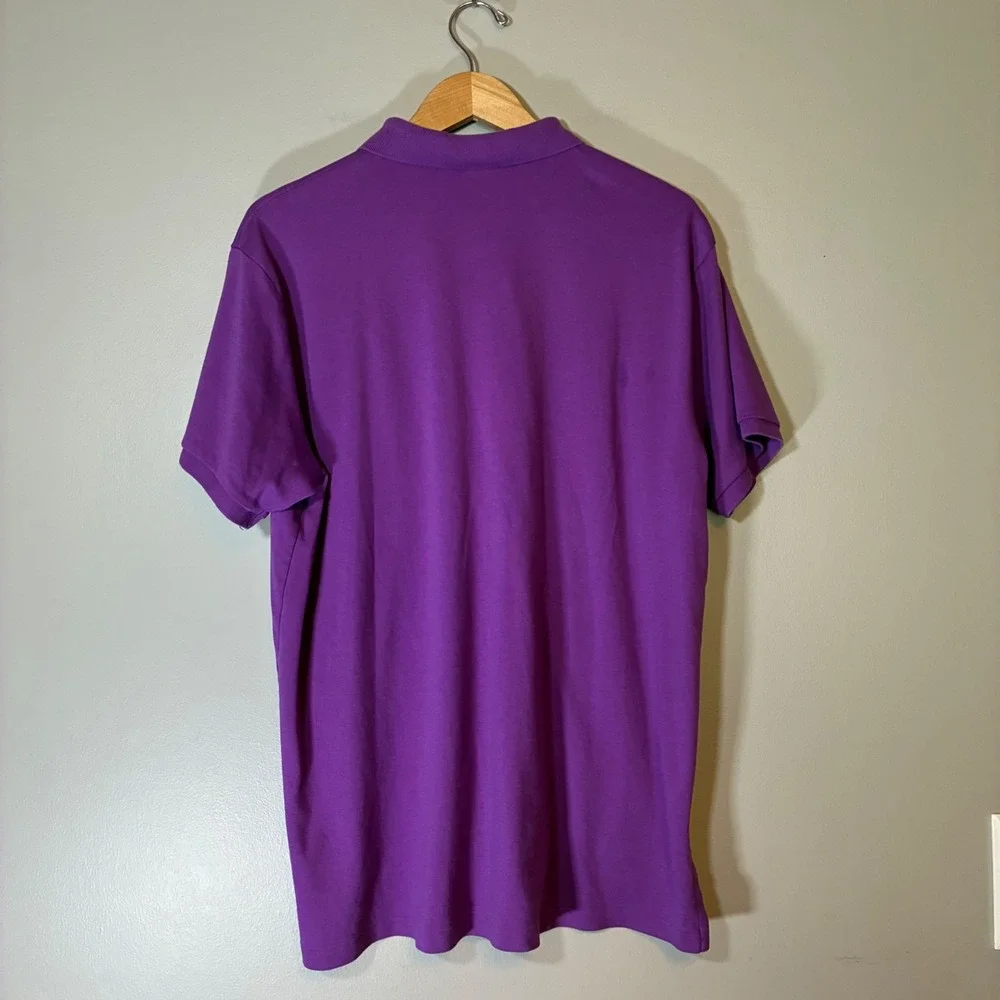 Polo Ralph Lauren Mens XL Custom Fit Purple Short Sleeve Cotton Pique Polo Shirt